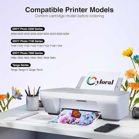 خرطوشة حبر ملونة 64XL لطابعات HP Envy Inspire 7255e 7258e 7955e 7958e 7900e Envy Photo 7855 7858 7800 7100 7155 6255 7164 طابعات Tango المعاد تصنيعها HP64 64 XL (اللون) in Kuwait