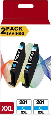 281 XXL Cyan Ink Cartridges Replacement for Canon CLI 281XXL 280 281XL Fit for TS6320 TR8622 TR8520 TS702a TR8620a TS6220 TR8600 TR8500 TS9120 TS9521c TR7520 TS9520 TR8622a and TR7620 Printers 2 Pack in Kuwait