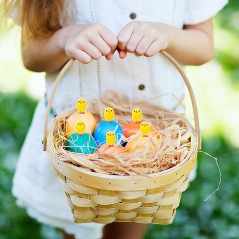 6pcs Mini Easter Chicks, 1.38 Inches High Yellow Tiny Fluffy Chenille Chicks Stuffed Animal Ornaments for Easter Party Favors, Egg Bonnet Decoration in Saudi Arabia