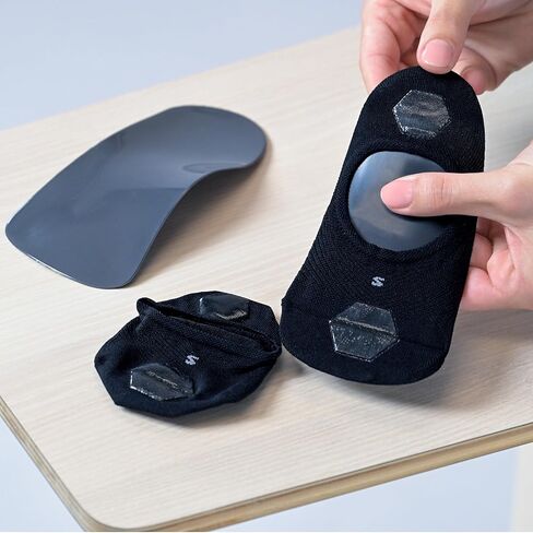 OS1st Orthotic Socks – Sockless Insole Liner for Arch Supports | Cushioned Insole Socks for Inserts | Barefoot Shoe Insert with Silicone Grip | Washable Shoe Liner, Black 1 Pair (Medium) in Kuwait