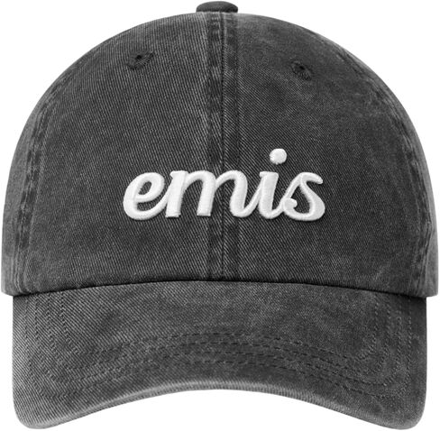 EMIS Vintage Pigment Baseball Cap Logo Adjustable Unisex Casual Streetwear Hat Black in Saudi Arabia