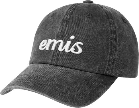 EMIS Vintage Pigment Baseball Cap Logo Adjustable Unisex Casual Streetwear Hat Black in Saudi Arabia
