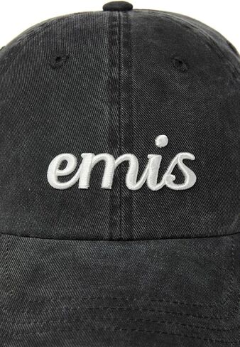 EMIS Vintage Pigment Baseball Cap Logo Adjustable Unisex Casual Streetwear Hat Black in Saudi Arabia