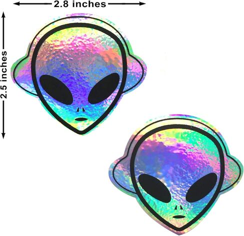 Neva Nude Kanye The Raver Alien Rainbow Holographic Nipztix Pasties Nipple Covers for Festivals, Raves, Parties, Lingerie and More, Medical Grade Adhesive, Waterproof and Sweatproof, Made in USA in Saudi Arabia