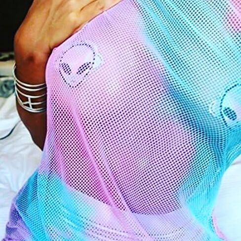 Neva Nude Kanye The Raver Alien Rainbow Holographic Nipztix Pasties Nipple Covers for Festivals, Raves, Parties, Lingerie and More, Medical Grade Adhesive, Waterproof and Sweatproof, Made in USA in Saudi Arabia