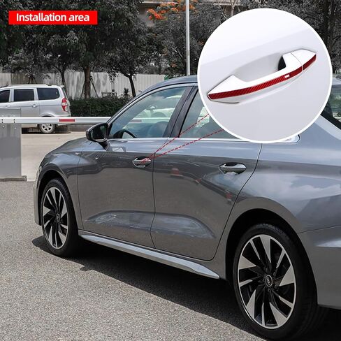 BETTERHUMZ Car Outside Door Handle Sticker Compatible with Audi A3 8Y S3 RS3 Sportback 2021-2025 Carbon Fiber Exterior Molding Protector Trim Tuning Accessories (Red) in Saudi Arabia