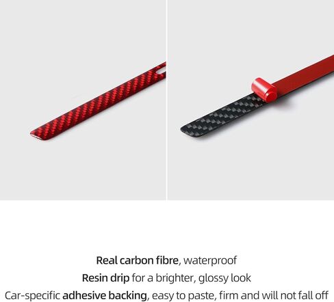 BETTERHUMZ Car Outside Door Handle Sticker Compatible with Audi A3 8Y S3 RS3 Sportback 2021-2025 Carbon Fiber Exterior Molding Protector Trim Tuning Accessories (Red) in Saudi Arabia