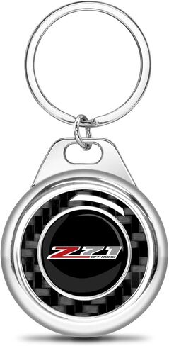 iPick Image for Chevrolet Z71 Real Black Carbon Fiber Roundel Metal Case Key Chain Keychain, Official Licensed in Saudi Arabia