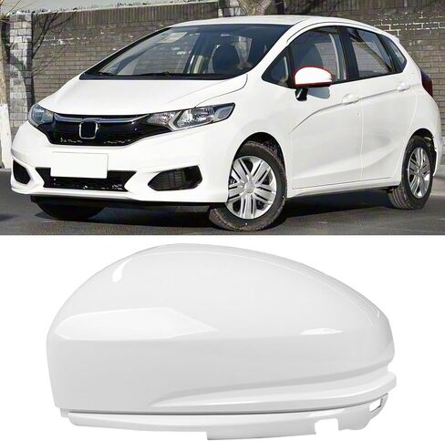 OWITAI Compatible with Honda Fit Left Driver Side Mirror Cap Cover 2015 2016 2017 2018, White Door Rearview Mirror Cover Replacement Without Turn Signal Light for Fit Left Side in Kuwait