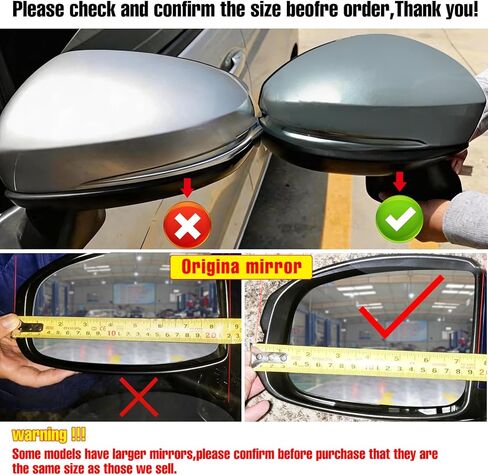 OWITAI Compatible with Honda Fit Left Driver Side Mirror Cap Cover 2015 2016 2017 2018, White Door Rearview Mirror Cover Replacement Without Turn Signal Light for Fit Left Side in Kuwait