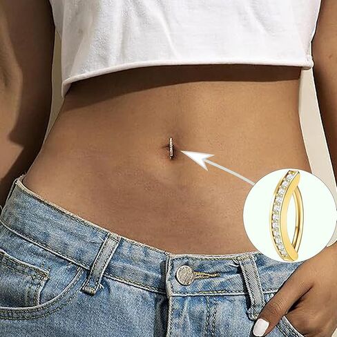 9 Pcs 14g Surgical Steel Belly Button Rings Navel Piercing Jewelry for Women Gold Silver CZ Opal Pearl Clicker Ring Set in Kuwait