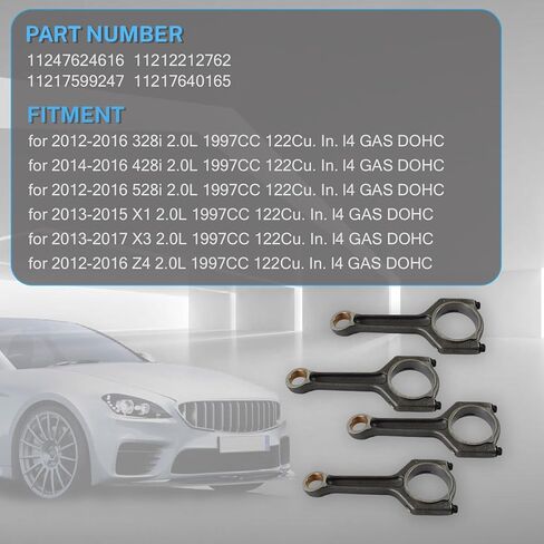 11247624616 N20 Engine Connecting Rods 4pcs Fit for BMW F25 F30 F31 X1 X3 328i 428i N20B20 Engine, Replace OE 11247624616 in Saudi Arabia
