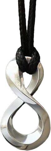 قلادة من الفضة الاسترليني Möbius Infinity، لمسة نهائية مصقولة، تصميم للجنسين، هدايا مجوهرات إبداعية in Kuwait