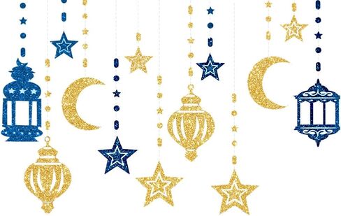 عيد مبارك، نجمة القمر، فانوس رمضان، إكليل رمضان، زينة معلقة، حلي معلقة، جدار المنزل، ديكور رمضان، لافتة خلفية معلقة للإسلام الإسلامي، لوازم حفلات أعياد الميلاد in Saudi Arabia