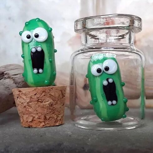 Pendant Handmade Glass Home Decor Cucumber Screaming Pickle Glass Screaming Pickle in a Bottle Car Pendant Small Glass Screaming Pickle in Saudi Arabia