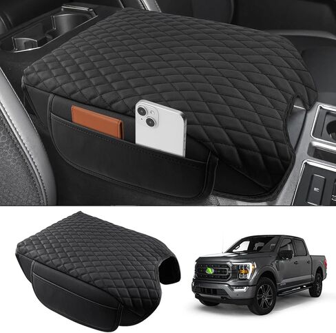 Custom Fit for Center Console Cover 2002-2012 Dodge Ram 1500 2500 3500 Armrest Cushion Pad Cover PU Leather Ram Accessories Anti-Scratch Black in Kuwait
