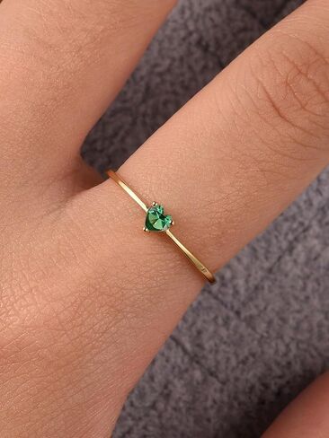 1pc Sterling Silver Heart Shape Birthstone Zirconia Ring Yellow Gold Ring For Women Ring Fine Ladies Jewelery Gift Friendship Jewelry Gift in Saudi Arabia