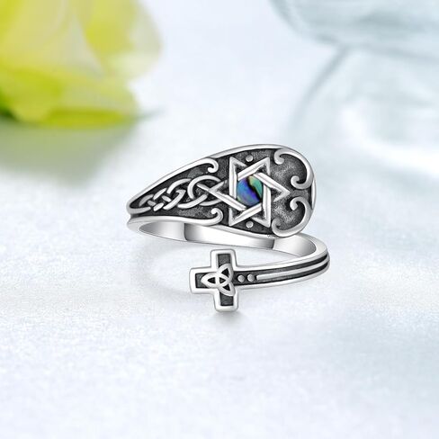 Star Of David Spoon Ring 925 Sterling Silver Jewish Star Thumb Ring Jewish Jewelry Gifts for Women in Saudi Arabia