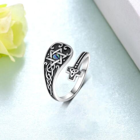 Star Of David Spoon Ring 925 Sterling Silver Jewish Star Thumb Ring Jewish Jewelry Gifts for Women in Saudi Arabia