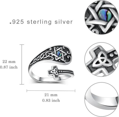 Star Of David Spoon Ring 925 Sterling Silver Jewish Star Thumb Ring Jewish Jewelry Gifts for Women in Saudi Arabia