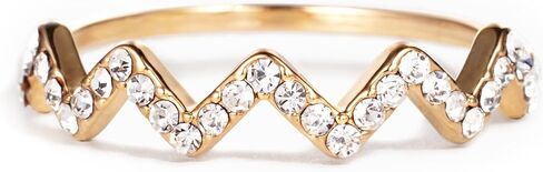 STORYJEWELLERY Pinky Ring for Women, 18K Gold Plated Highs and Lows Rings, Zigzag Ring, Fashion Rings for Women in Saudi Arabia