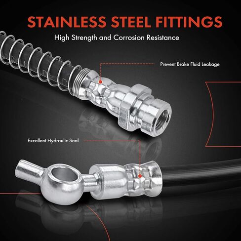A-Premium Front Passenger Brake Hydraulic Hose Compatible with Kia Models - Amanti 2007 2008 2009 3.8L - Replace# 587323F100 in Saudi Arabia