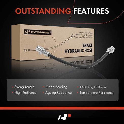A-Premium Brake Hydraulic Hose Compatible with Select Honda and Dodge Models - Accord 2003-2007 2.4L 3.0L, Fit 2007-2008 1.5L, Grand Caravan 2006 3.3L - Replace# 01466SDAA00 in Saudi Arabia