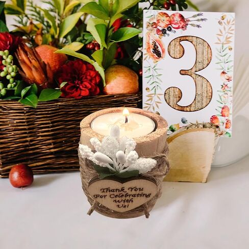 12 قطعة من حاملات الشموع الخشبية، حامل شموع تيلايت ريفي، حامل شموع تيلايت هدايا الزفاف للضيوف، هدايا شموع الحفلات لحفلات الزفاف، الذكرى السنوية، طاولات الاحتفال in Kuwait