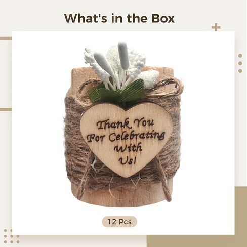 12 قطعة من حاملات الشموع الخشبية، حامل شموع تيلايت ريفي، حامل شموع تيلايت هدايا الزفاف للضيوف، هدايا شموع الحفلات لحفلات الزفاف، الذكرى السنوية، طاولات الاحتفال in Kuwait