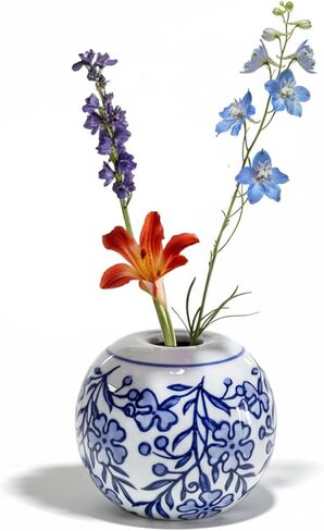Okllen Set of 4 Blue and White Decor Ceramic Tealight Holders, Chinoiserie Decor Votive Candle Holders for Wedding Party Centerpiece, Holiday Home Table Decor, 1.8" Dx2.75 H in Saudi Arabia