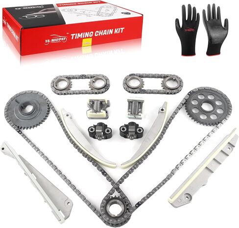 Engine Timing Chain Kit W/Guide & Tensioner & Sprocket [fits DOHC,V8 4.6L] Compatible with Lincoln Aviator,Compatible with Ford Mustang Cobra Mach Cobra SVT,Compatible with Mercury Marauder in Kuwait