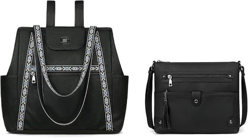 FADEON Large Laptop Tote Bag for Women & Crossbody Bag Black Collection in Kuwait
