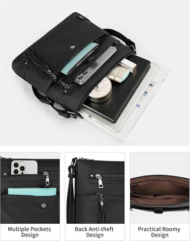 FADEON Large Laptop Tote Bag for Women & Crossbody Bag Black Collection in Kuwait