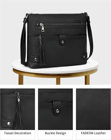 FADEON Large Laptop Tote Bag for Women & Crossbody Bag Black Collection in Kuwait