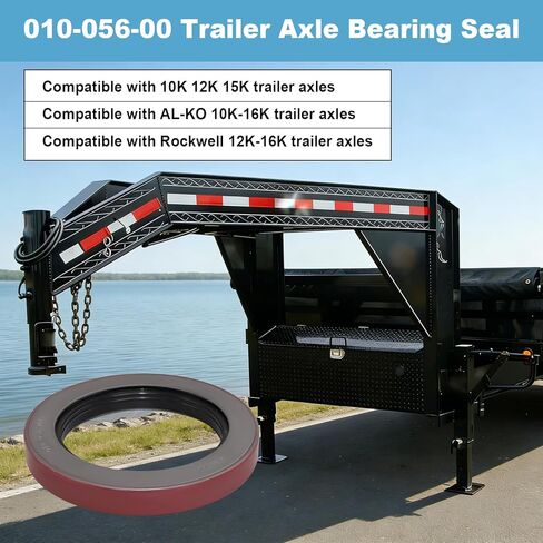 4PCS Oil Seal Bearing 010-056-00, ID 3.125" x OD 4.5", Compatible With Dexter 10K/12K/15K, AL-KO 10K-16K, Rockwell 12K-16K Trailer Axles, Replace 568217 091023 Oil Seals in Kuwait
