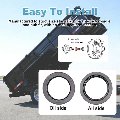 4PCS Oil Seal Bearing 010-056-00, ID 3.125" x OD 4.5", Compatible With Dexter 10K/12K/15K, AL-KO 10K-16K, Rockwell 12K-16K Trailer Axles, Replace 568217 091023 Oil Seals in Kuwait