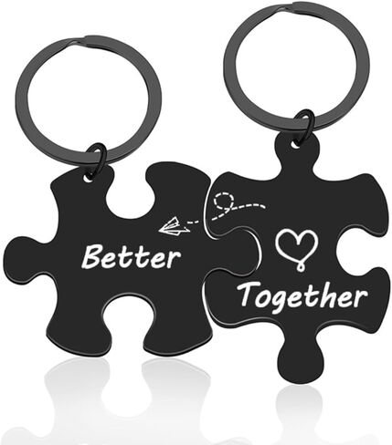 سلاسل مفاتيح متطابقة للأزواج - مجموعة سلسلة مفاتيح أحجية أفضل معًا، هدية ذات مغزى للزوجين لصديقتك والصديقة والذكرى السنوية وعيد الحب وعيد الميلاد in Kuwait