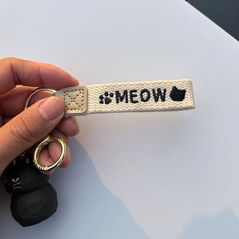 Men Women Cute Kawaii Different Posture Wood Carving Feeling Lucky Cat Kitty Keychain Keyring Key Chain Key Ring in Saudi Arabia