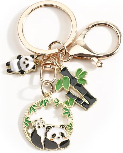 Panda Keychain Cute Keychain with Bamboo Charm Panda Gifts for Women Friend Mom Daughter Coworker Birthday Christmas in Saudi Arabia
