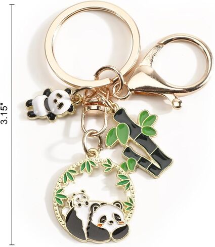 Panda Keychain Cute Keychain with Bamboo Charm Panda Gifts for Women Friend Mom Daughter Coworker Birthday Christmas in Saudi Arabia