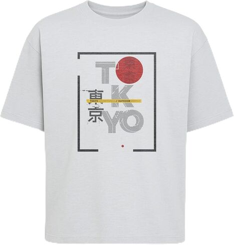 Tokyo Streetwear Graphic T-Shirt for Men – Japanese Print Short Sleeve Tee, Urban Outdoor Style in Lightweight Cotton Blend in Saudi Arabia