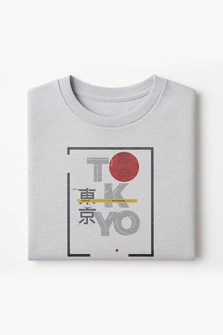 Tokyo Streetwear Graphic T-Shirt for Men – Japanese Print Short Sleeve Tee, Urban Outdoor Style in Lightweight Cotton Blend in Saudi Arabia
