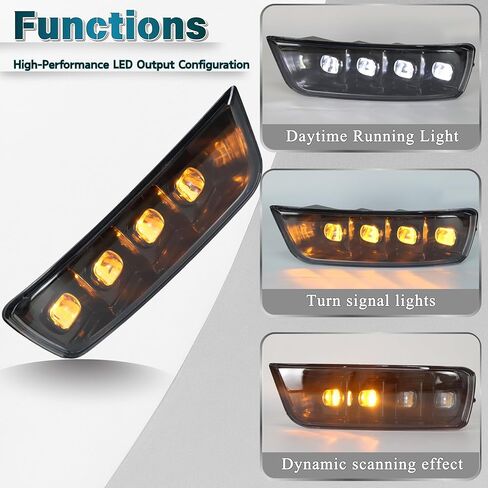 مجموعة مصابيح الضباب الأمامية LED لسيارة Toyota 4Runner 2003 2004 2005 Switchback White Daytime Running Light Amber Turn Signal Lamps Accessories، قطعتان｜ استبدال OEM: 81220-35040، 81210-35060 in Saudi Arabia