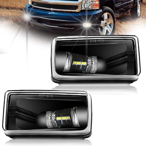 LED Fog Lights Assembly For 2008-2014 Chevy Silverado,2007-2011 Avalanche,2007-2014 Suburban Tahoe GMC Sierra Yukon,Off-Road Driving Foglamps Truck Owners Replacement Parts in Saudi Arabia