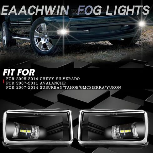 LED Fog Lights Assembly For 2008-2014 Chevy Silverado,2007-2011 Avalanche,2007-2014 Suburban Tahoe GMC Sierra Yukon,Off-Road Driving Foglamps Truck Owners Replacement Parts in Saudi Arabia