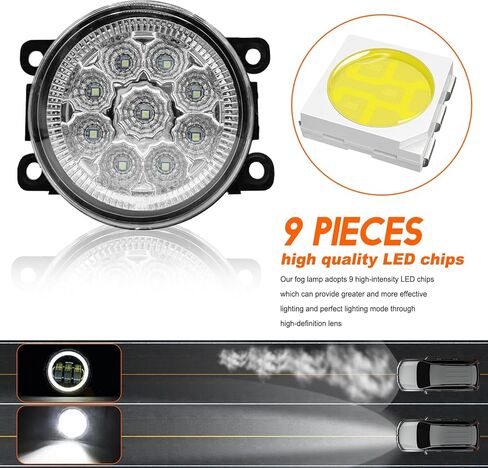 Fog Light Bulb 3.5 Inch Pair LED Front Bumper Fog Driving Lamp Light For Honda CR-V CRV 2012 2013 2014,6000k,Pack of 2 in Kuwait