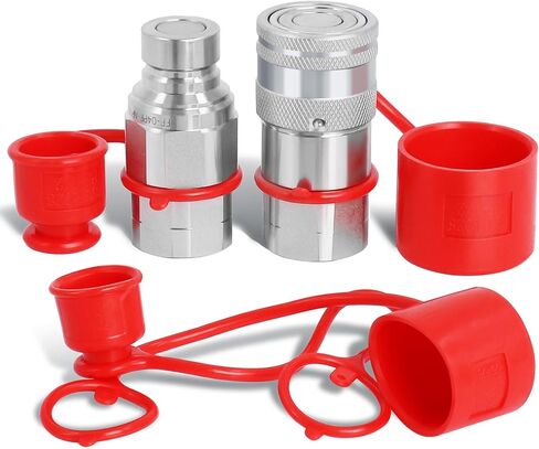 مجموعة قارنات هيدروليكية ذات وجه مسطح 1/2 بوصة NPT، قارنات هيدروليكية انزلاقية التوجيه ISO16028، هيكل 1/2 بوصة وخيط NPT 1/2 بوصة، مع قطعتين من أغطية الغبار، Hoqqf in Kuwait