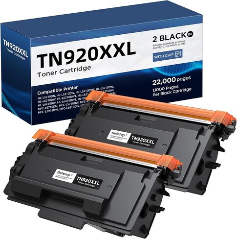 TN920XXL Black Toner Cartridges Replacement for TN920XXL TN920XL TN920 Compatible with Brother HL-L6210DW HL-L6210DWT HL-L5210DW HL-L5210DWT MFC-L6810DW HL-L6310DW HL-L6415DWT Printers (2 Black) in Kuwait