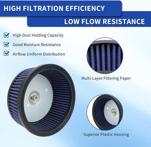 فلتر هواء AHL لـ 29442-99A 29442-99C Harley FLTRSEI2 Screamin Eagle Road Glide 2 F/I 95 CI 2001/FXDSE Screamin Eagle Dyna 110 CI 2007/FXDSE2 Screamin Eagle Dyna 110 CI 2008 HD-0800 in Saudi Arabia