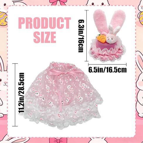 Easter Bunny Porch Goose Outfits Pink Tulle Skirt for 23" Cement Plastic Goose Statue Elegant Dress for Easter Decor（ Pink） in Saudi Arabia